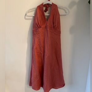 Tommy Hilfiger Rose Pink Linen Halter Dress
